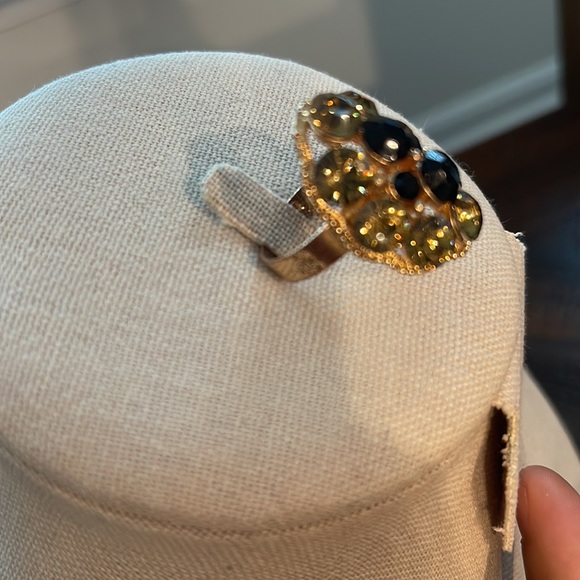 Ring Rose Gold Plated Adjustable Stone Ring - Picture 5 of 12